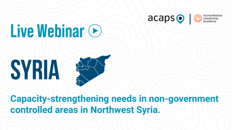 Webinar | Capacity Strengthening Needs in Northwest Syria