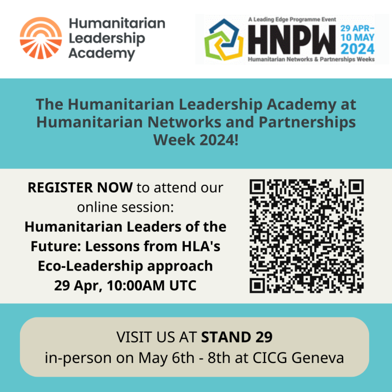 Humanitarian Leaders of the Future: Lessons from HLA’s Eco-Leadership approach – HLA at HNPW