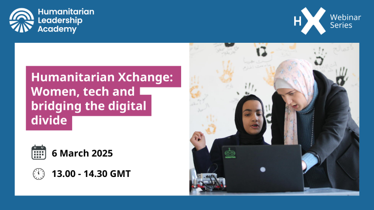 Watch the webinar recording | Humanitarian Xchange: Women, tech and bridging the digital divide